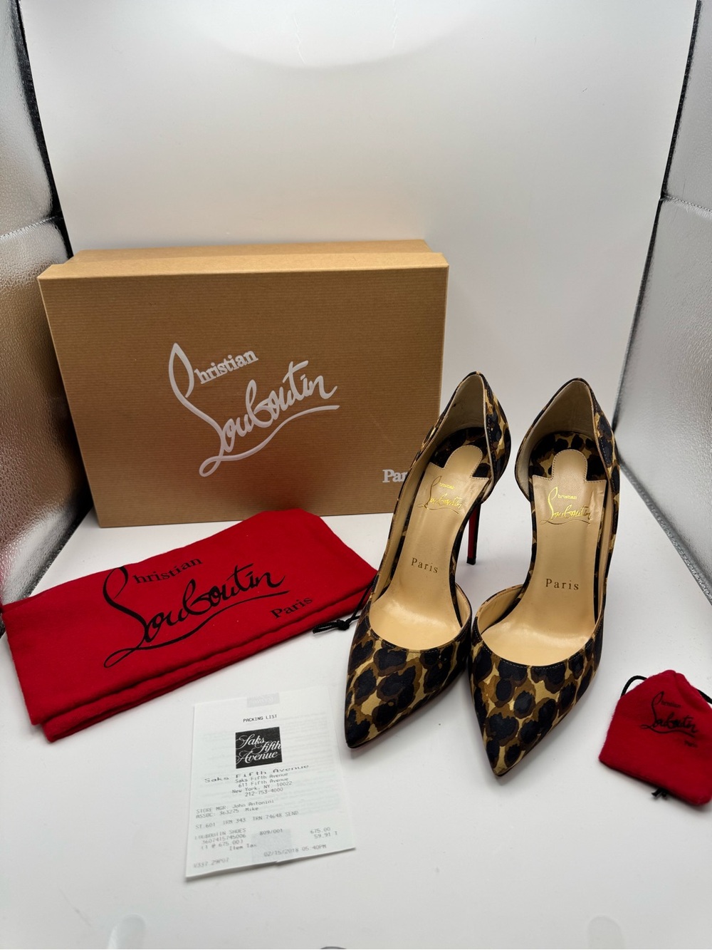 Christian Louboutin Leopard-Print Pointed-Toe Pumps - Brown & Black